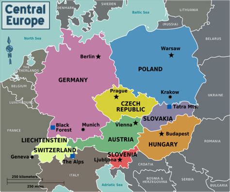 Map Of Central Europe With Cities Secretmuseum