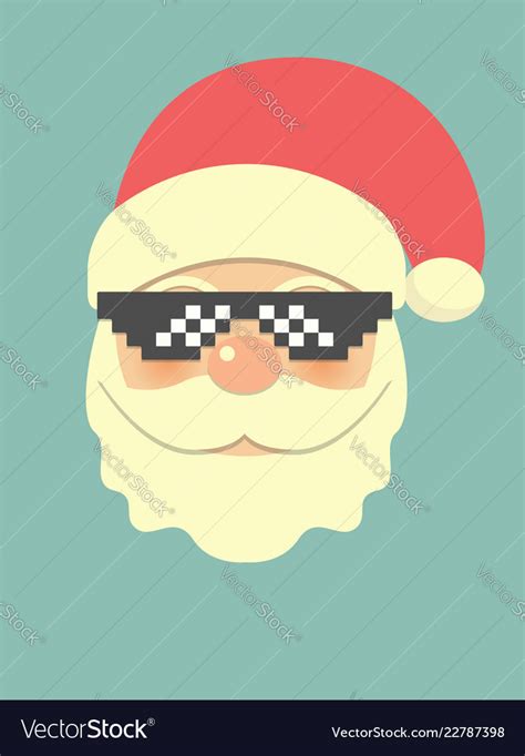 Hipster Santa Claus With Cool Beard And Pixel Vector Image