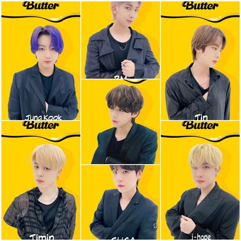 2:46 sek) или smooth like butter like a criminal undercover gon' pop like trouble breakin' into your heart like that cool. BTS "Butter" Photos Released! BTS Members Are So Colorful ...