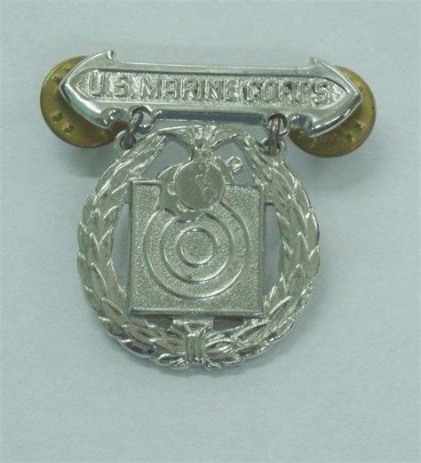 Marine Corps Usmc Basic Marksman Badge Qualification Sterling Silver