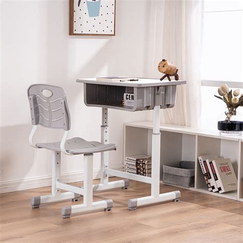 Tribesigns unfinished kids study desk and chair set with hutch, 47 height adjustable solid wood writing student desk for child, great for kid's bedroom or any small space. Veryke Study Desk for Student, Study Table and Chair ...