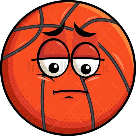 Depressed Basketball Emoji Cartoon Clipart Vector Friendlystock