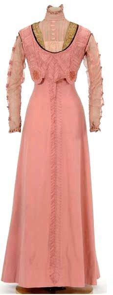 Coral Silk Dress Edwardian Era No Further Reference Provided