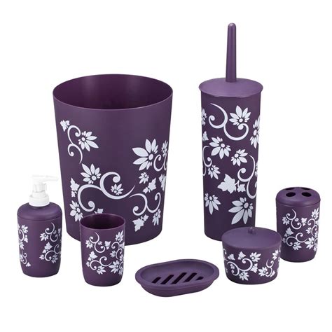 Shop matching bathroom accessories sets in every style, from modern to rustic. Purple Bathroom Accessories Sets Design | Cool Ideas for Home