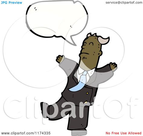 Cartoon Of An African American Businessman With A Conversation Bubble Royalty Free Vector