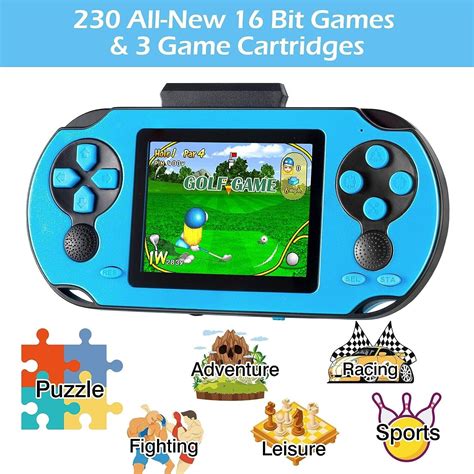 Taddtoy 16 Bit Handheld Game Console For Kids Adults 30 Large