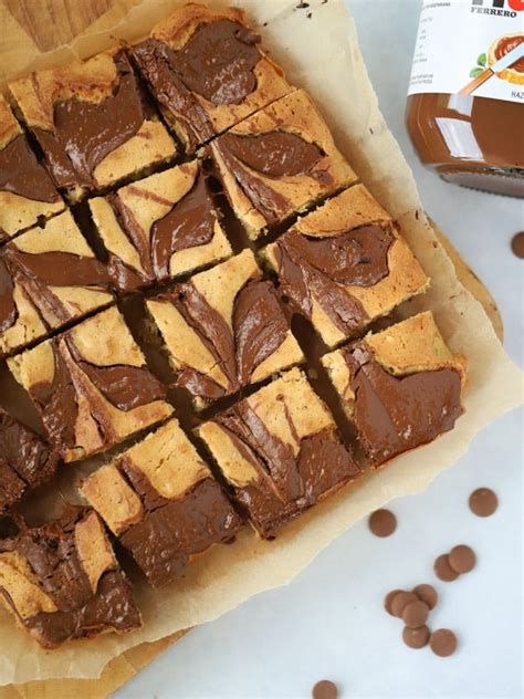 Blondies With Peanut Butter And Nutella Recipe Easy And Delicious