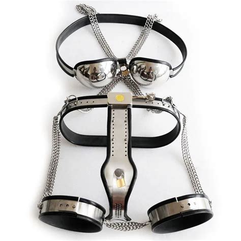 Female Chastity Belt Stainless Steel Bra Thigh Ring Metal Chastity