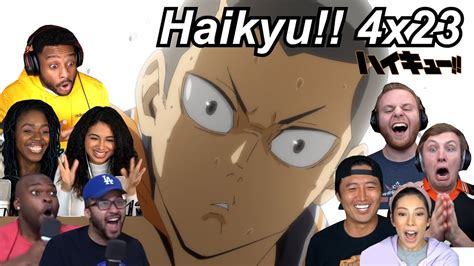 Haikyu 4x23 Reactions Great Anime Reactors ハイキュー 海外の反応