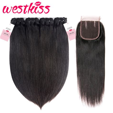 West Kiss Hair Bundles Peruvian Virgin Hair Bundles With Closure