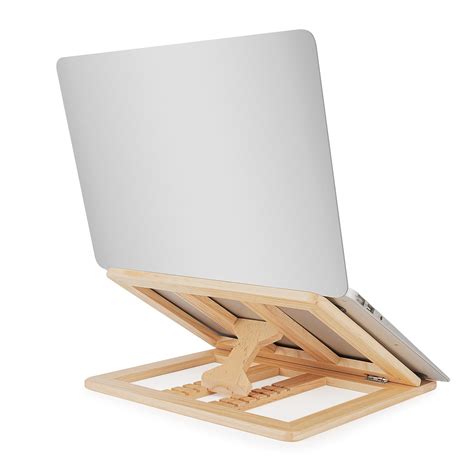 Buy Skoioje Wooden Laptop Stand Foldable Wood Laptop Riser Adjustable
