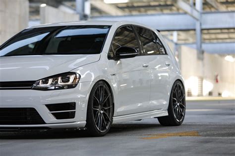Glossy White Vw Golf Reworked To Awe With Contrasting Black Accents In