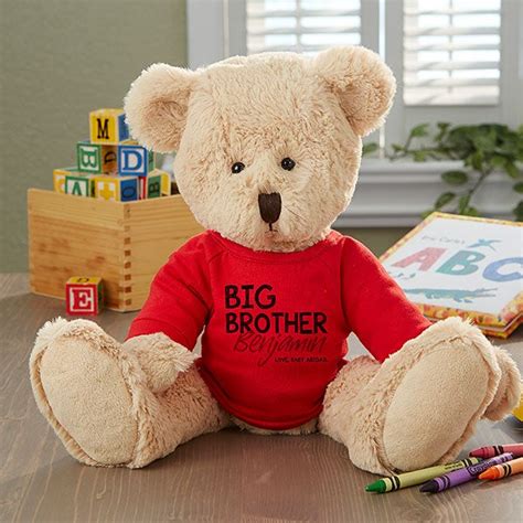 big brother personalized plush teddy bear red