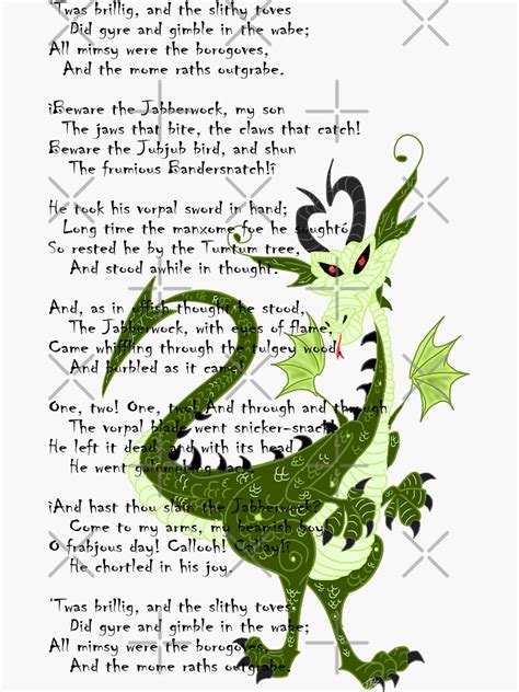 Jabberwocky Poem Sticker For Sale By E Ocasio Redbubble