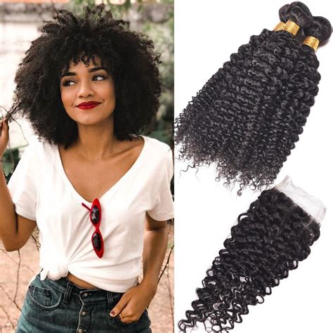peruvian curly weave virgin human hair 4 bundles with closure ms aloe hair