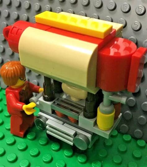 Lego Custom City Hot Dog Vendor Cart W Minifigure Hot Dog Grill