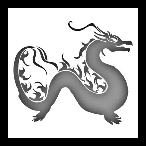 Dragon 1 Chinese Stencil Template Reusable Plastic Sizes 6 9 12