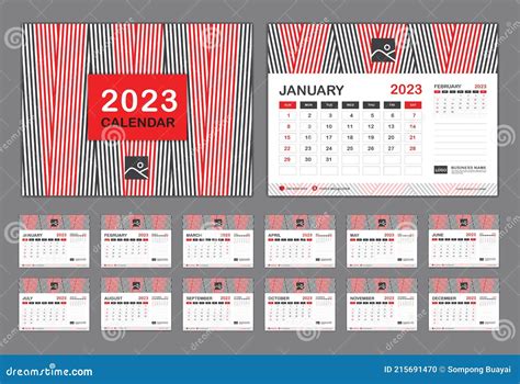Calendar 2023 Template Vector Set Desk Calendar 2023 Template New