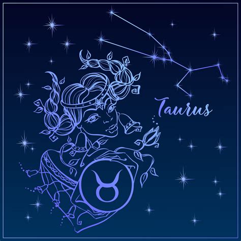 Zodiac Sign Taurus As A Beautiful Girl The Constellation Of Taurus Night Sky Horoscope