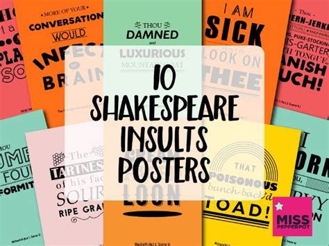 Shakespeare Insults Posters Funny Shakespeare Shakespeare Poster