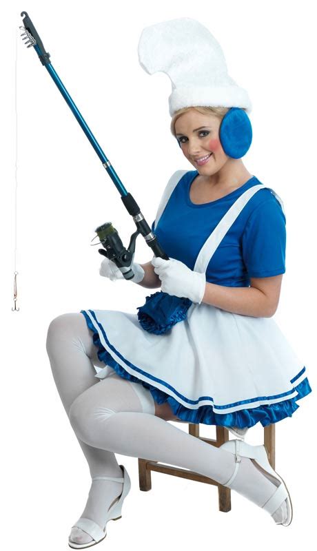 Blue Gnome Smurfette Adult Fancy Dress Costume Blue Lady Gnome Fancy Dress Costume Lady Smurf