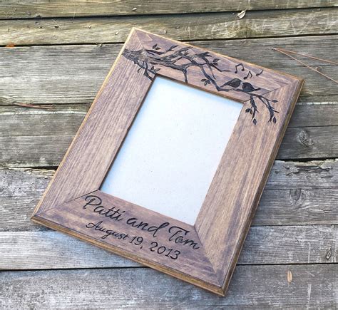 Personalized Picture Frame Rustic Wedding Photo Frame Love Etsy