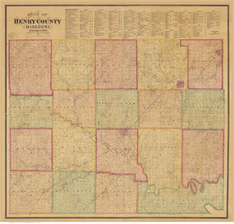 Henry County Missouri 1877 Old Map Reprint Old Maps