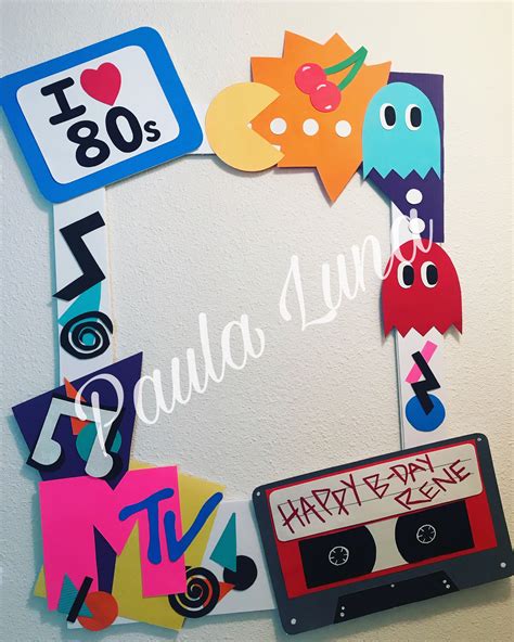 Party Decorations I Love 80s Photo Booth Frame Photobooth Props Retro