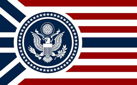 The Flag Of The United States With An Eagle Emblem On Its Center Circle