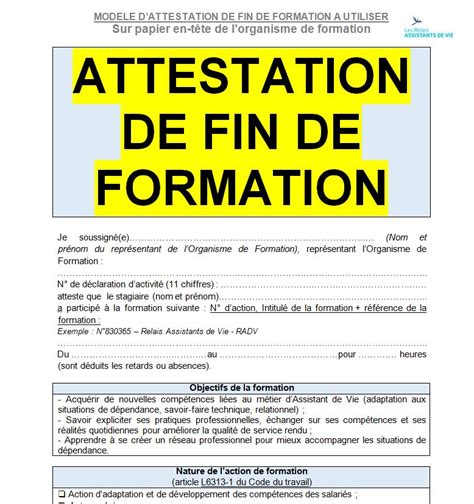 Modele Attestation De Fin Formation En Format Word Cours Génie Civil
