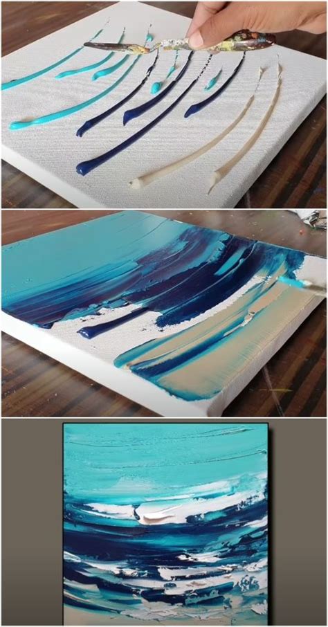 Diy Ocean Paintings Anyone Can Make Abstract Ocean Painting Diy