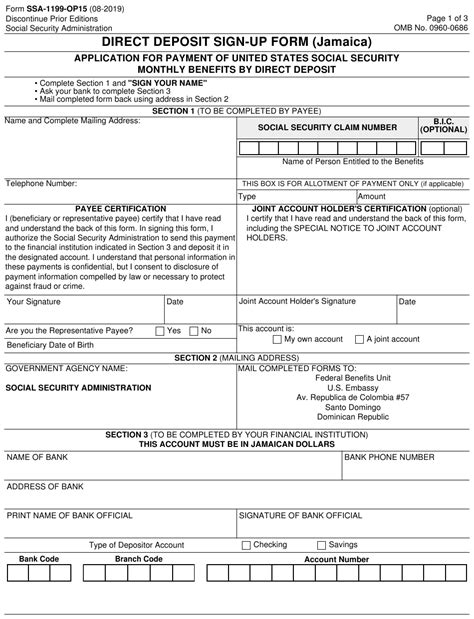 Form Ssa 1199 Op15 Fill Out Sign Online And Download Fillable Pdf