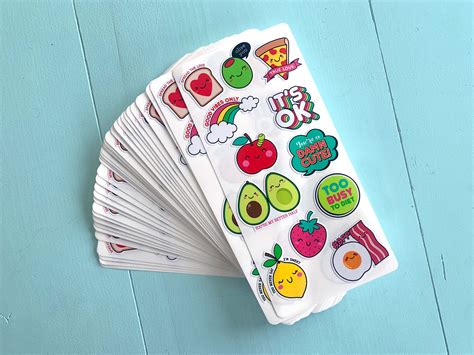 Oc Snacks Sticker Sheet Kawaii Stickers Sticker Art Cute Stickers Set 176p Food Stickers