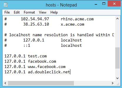 I learned debian, bind9 and apache for the. You can't block Facebook using Windows 8's hosts file ...
