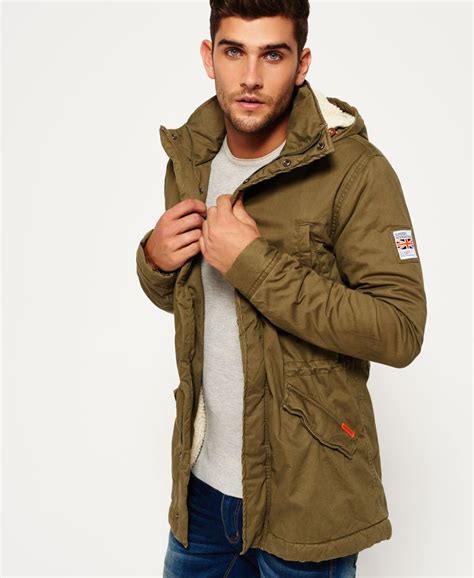 Mens Rookie Military Parka Jacket In Deepest Army Superdry Uk