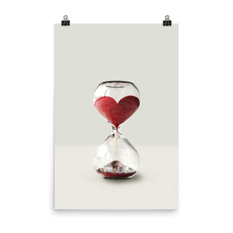 Hourglass Heart Print Love Print Wall Art Wall Decor Heart Etsy