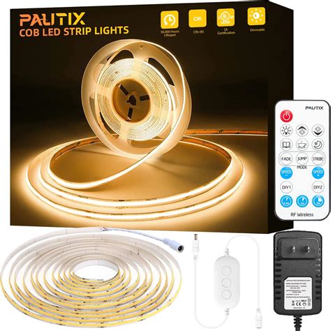 Amazon Com COB LED Strip Light 2700K PAUTIX 16 4ft Dimmable 2520LEDs