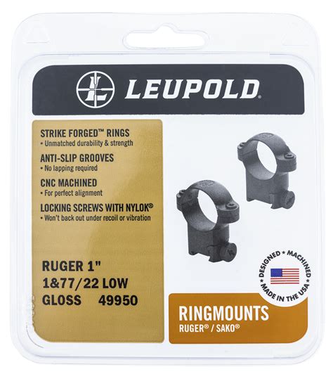 Leupold 52304 Ringmounts Scope Ring Set Ruger M77 High Extended 30mm