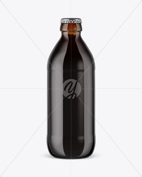 Download 330ml Amber Glass Stout Beer Bottle Mockup in Bottle Mockups on Yellow Images Object Mockups