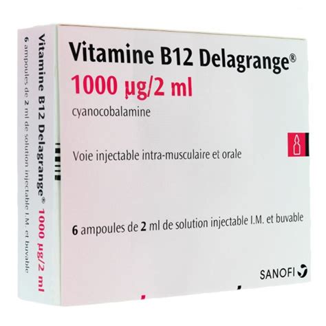 Vitamine B12 Delagrange 1000 µg2 Ml Ampoules Carence Végétariens