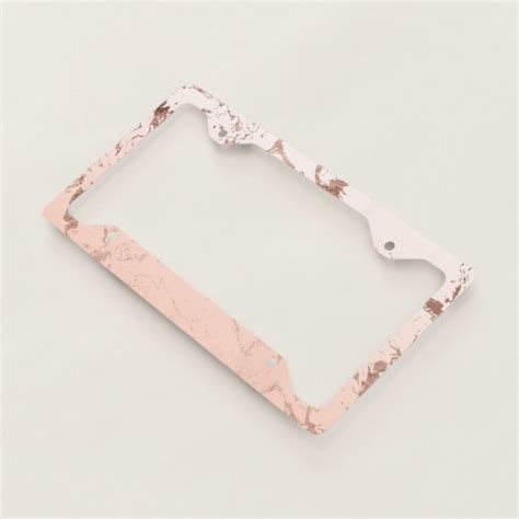 pink blush white ombre gradient rose gold marble license plate frame zazzle