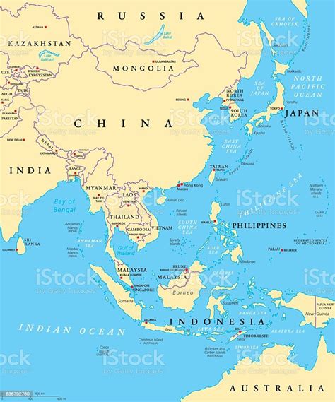 East Asia Political Map Stock Illustration Download Image Now Istock