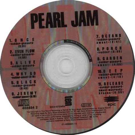 Pearl Jam Ten Uk Cd Album Cdlp 221442