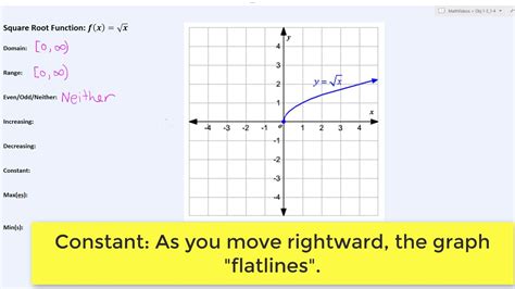 Square Root Function Where Is It Increasing Decreasing Or Constant