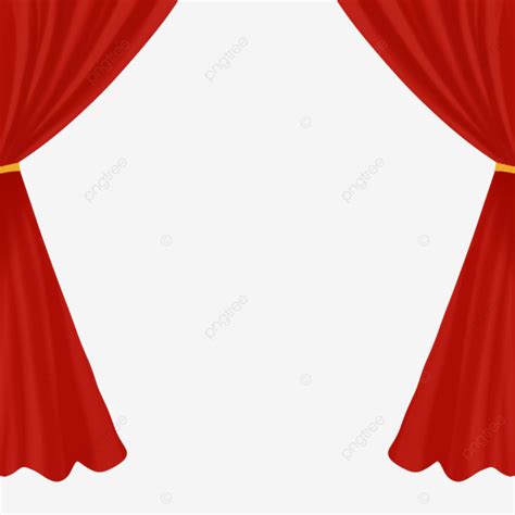 Red Curtain Stage Stage Curtain Handdrawn Png Transparent Clipart