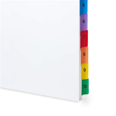 10 Tab Dividers For 3 Ring Binders 6 Sets In 2021 Preprinted Labels