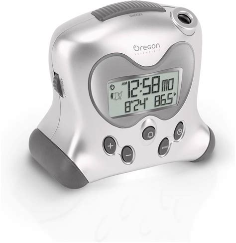Oregon Scientific Atomic Projection Clock Windoor Temp And Calendar Alarm Silver 734811715012 Ebay