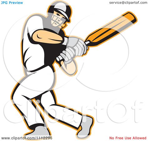 Clipart Batsman Swinging A Cricket Bat Royalty Free