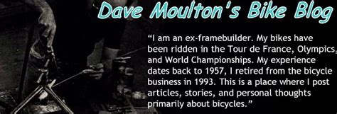 Dave Moultons Bike Blog A Different Thought On Frame Sizing