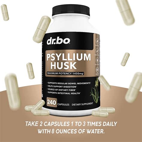 psyllium husk capsule fiber supplement natural powder capsules for constipation relief for